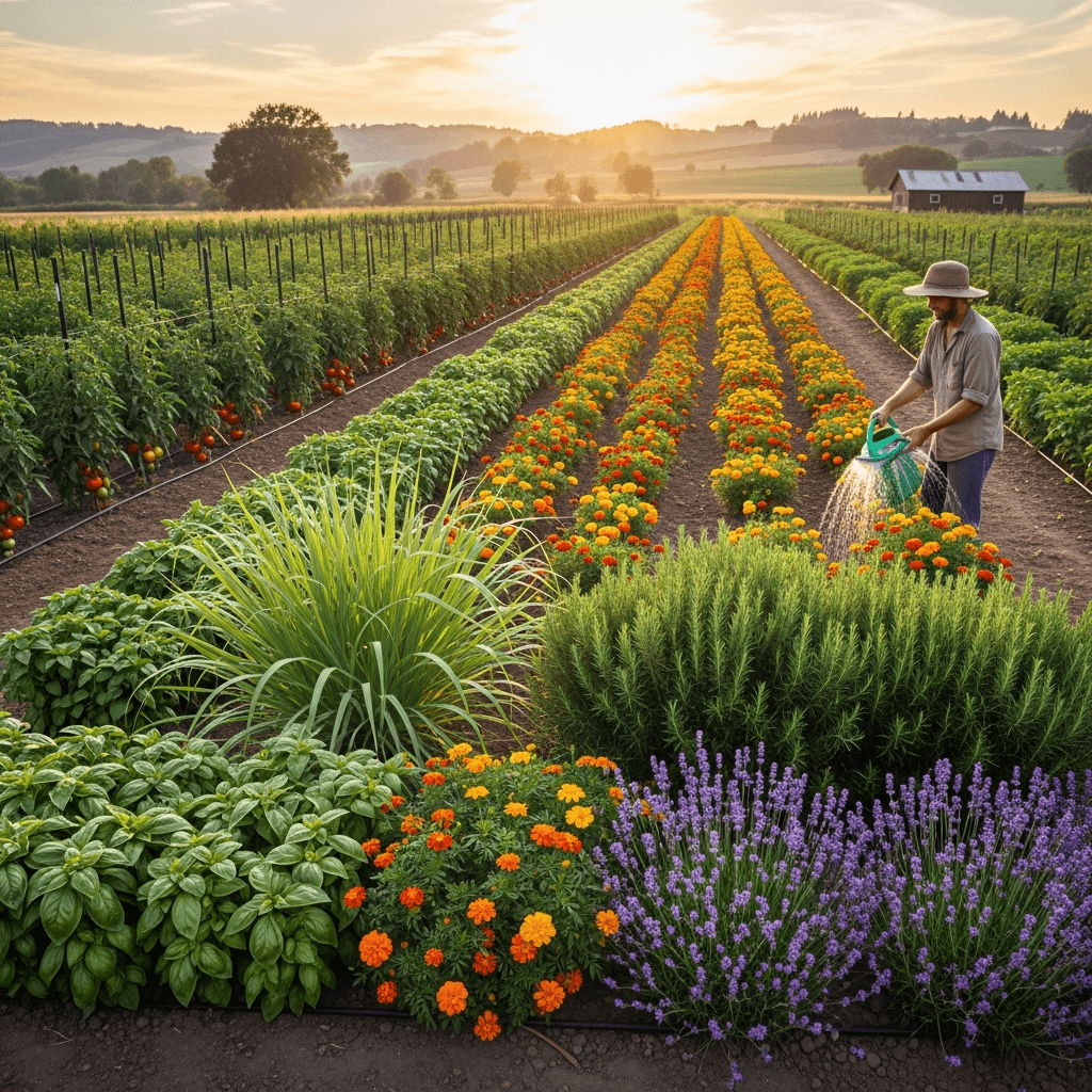 النباتات الطاردة للآفات: سياج طبيعي للمزارع العضوية