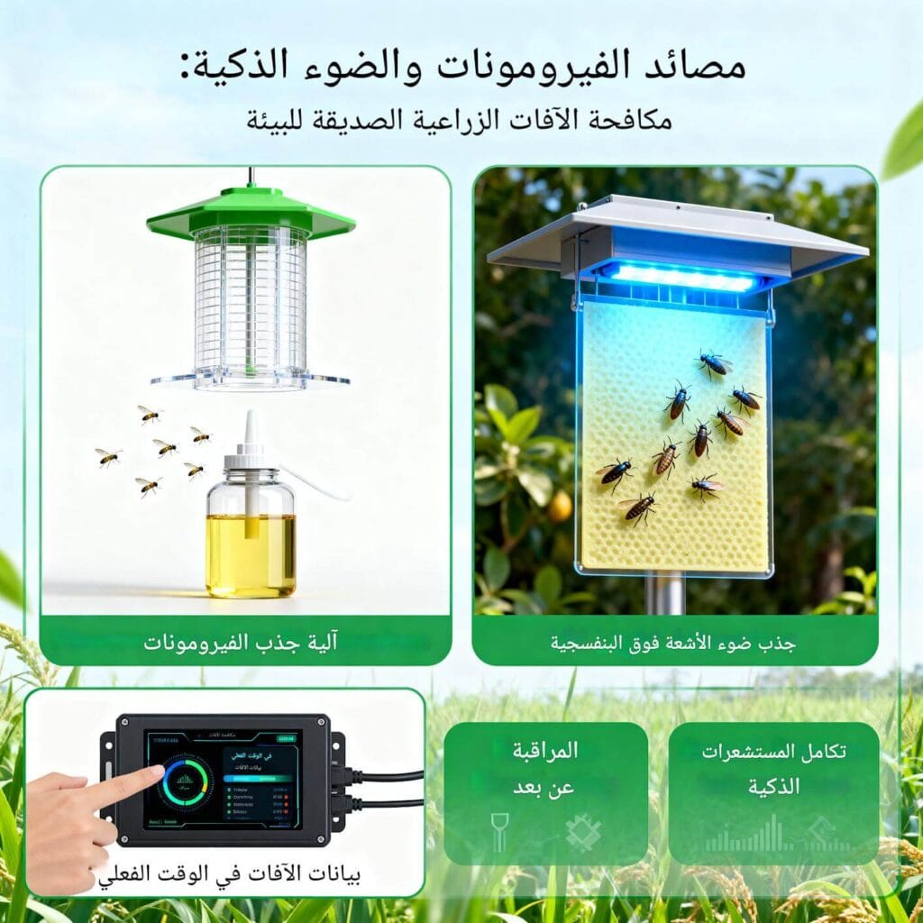 المصائد الفرمونية والضوئية مكافحة ذكية للآفات الزراعية