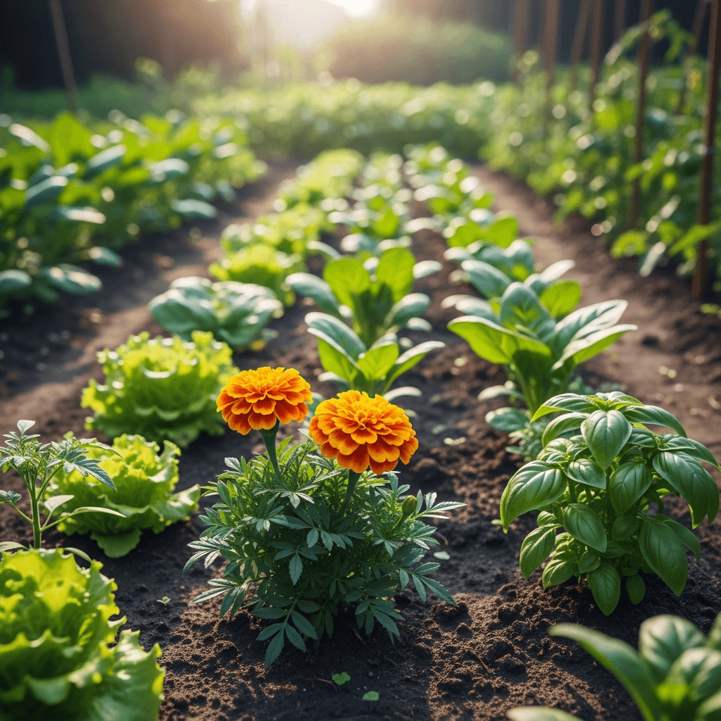 صورة زراعة قطيفة بين الخضروات