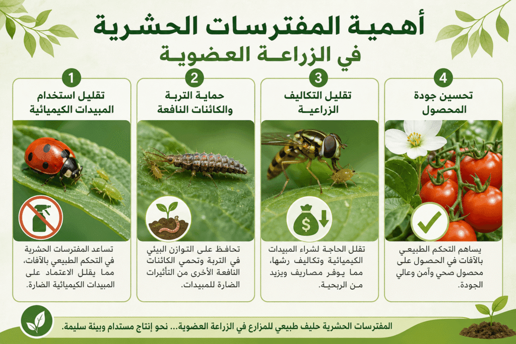 المفترسات الحشرية وفوائدها في مكافحة الآفات 4 أهمية المفترسات الحشرية في الزراعة العضوية