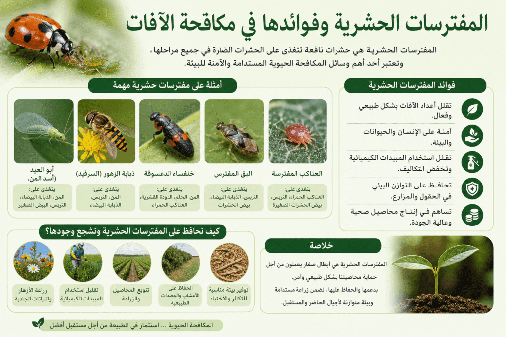 المفترسات الحشرية وفوائدها في مكافحة الآفات