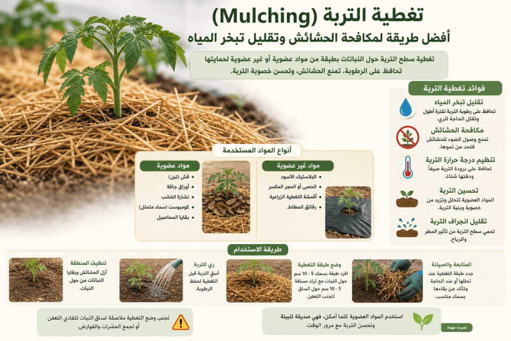 تغطية التربة: تقليل الحشائش وحفظ رطوبة التربة 3 ما هي تغطية التربة Mulching؟