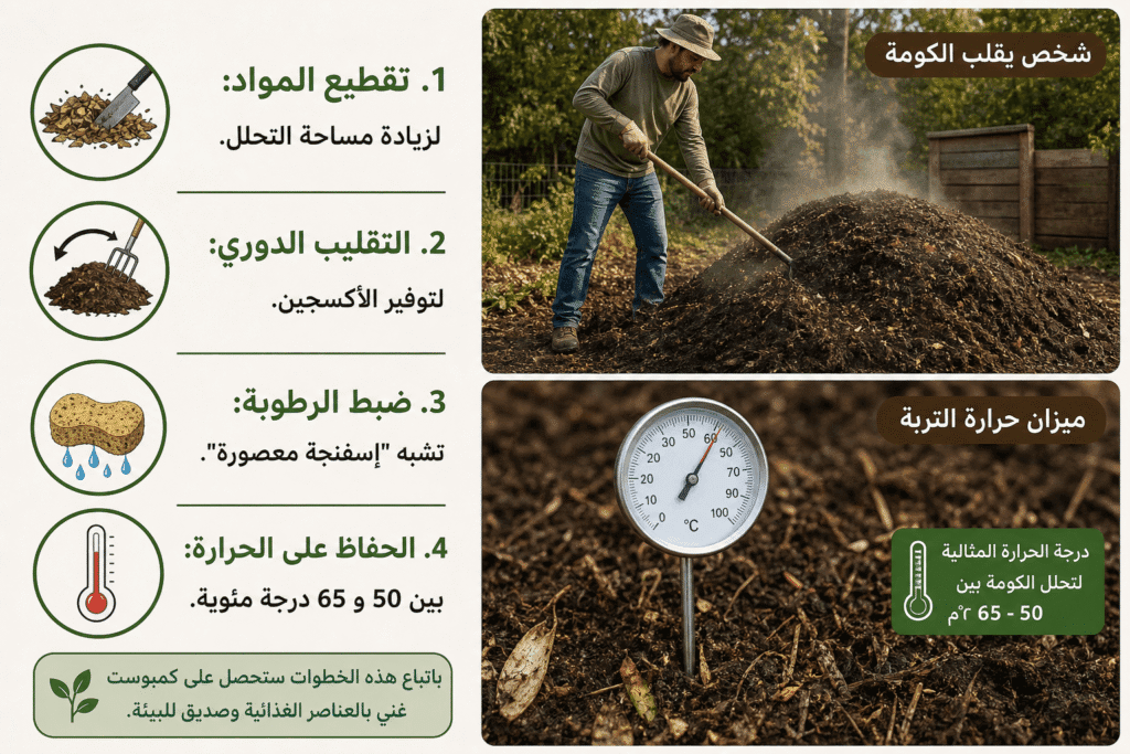 🌱أفضل نسبة كربون إلى نيتروجين لصناعة كمبوست مثالي 6 🔥 كيف تسرّع تحلل الكمبوست؟