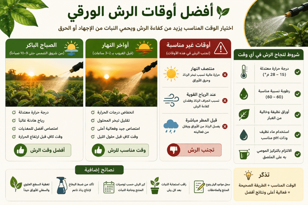 أعراض نقص العناصر الصغرى وعلاجها بالرش العضوي 9 تجنب الحرارة والرياح والمطر المباشر بعد الرش
