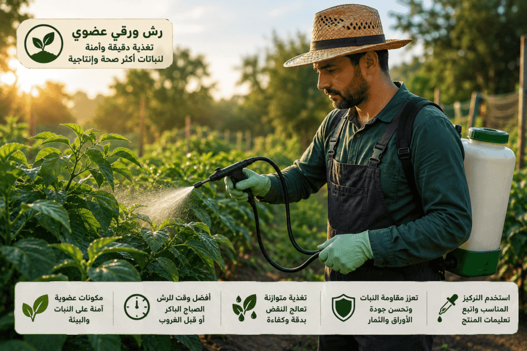 أعراض نقص العناصر الصغرى وعلاجها بالرش العضوي 6 الرش الورقي أداة سريعة لكن تحتاج دقة في الجرعة والتوقيت